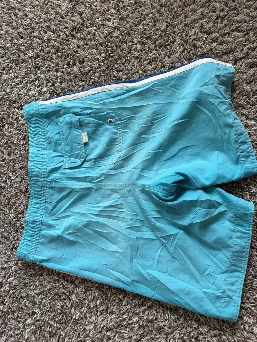 Abercrombie Kids Boy's Blue Striped Board Swim Trunks